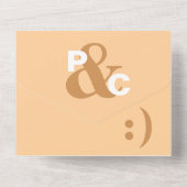 Invitation Tout En Un Mariage Symboles Modernes Pêche Pâle Typographie (Verso)