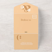 Invitation Tout En Un Mariage Symboles Modernes Pêche Pâle Typographie (Dehors)