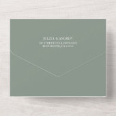 Invitation Tout En Un Mariage tendance blanc et vert (Verso)