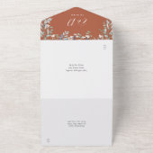 Invitation Tout En Un Mariage Terracotta Floral Greenery Écriture (Dehors)