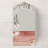 Invitation Tout En Un Mariage Terre Cuite & Cactus (Dehors)