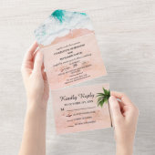 Invitation Tout En Un Mariage Thème de Plage Tropicale Côtière (Déchirure)