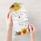 Invitation Tout En Un Mariage tournesol (Déchirure)