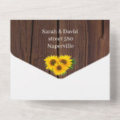 Invitation Tout En Un Mariage tournesol (Verso)