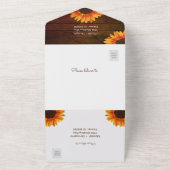 Invitation Tout En Un Mariage Tournesol Bois Rustique (Dehors)