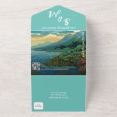 Invitation Tout En Un Mariage tout-en-un RSVP de destination tropicale (Dehors)