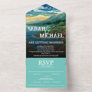 Invitation Tout En Un Mariage tout-en-un RSVP de destination tropicale
