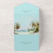 Invitation Tout En Un Mariage Tropical Beach Palm Trees (Dehors)