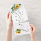 Invitation Tout En Un Mariage Tropical Eucalyptus Succulents (Déchirure)