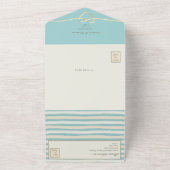 Invitation Tout En Un Mariage turquoise élégant (Dehors)