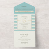 Invitation Tout En Un Mariage turquoise élégant (À l'intérieur)