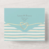 Invitation Tout En Un Mariage turquoise élégant (Verso)