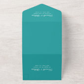 Invitation Tout En Un Mariage turquoise Élégant Script Calligraphie Bleu (Dehors)