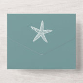 Invitation Tout En Un Mariage turquoise Starfish (Verso)