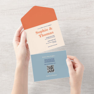 Invitation Tout En Un Mariage Typographie Gras Moderne