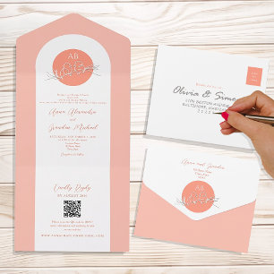 Invitation Tout En Un Mariage Unique Corail