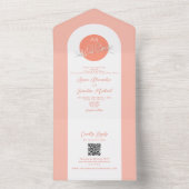 Invitation Tout En Un Mariage Unique Corail (À l'intérieur)