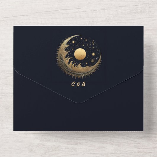 Invitation Tout En Un Mariage unique d'Imaginaire céleste (Verso)