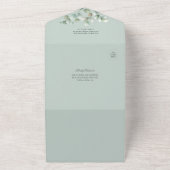 Invitation Tout En Un Mariage végétal Feuille Eucalyptus (Dehors)