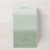 Invitation Tout En Un Mariage vert Aquarelle tout en un (Dehors)