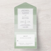 Invitation Tout En Un Mariage vert Aquarelle tout en un (À l'intérieur)