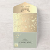 Invitation Tout En Un Mariage vert Boho Sage (Dehors)