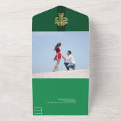 Invitation Tout En Un Mariage vert de forêt chic (Dehors)