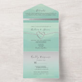 Invitation Tout En Un Mariage vert de taille minimale (À l'intérieur)