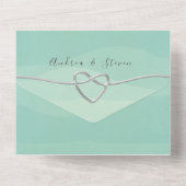 Invitation Tout En Un Mariage vert de taille minimale (Verso)