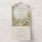 Invitation Tout En Un Mariage vert d'ivoire (À l'intérieur)