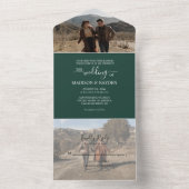 Invitation Tout En Un Mariage vert émeraude minimaliste (À l'intérieur)