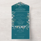 Invitation Tout En Un Mariage vert Fleur sauvage multicouleur été (À l'intérieur)