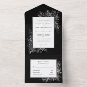 Invitation Tout En Un Mariage vert noir et blanc (À l'intérieur)