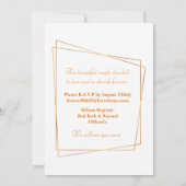 Invitation Tout en un Mariage vert orange rose floral (Dos)