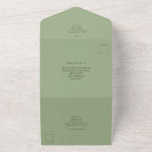 Invitation Tout En Un Mariage vert Sage (Dehors)