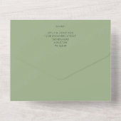 Invitation Tout En Un Mariage vert Sage (Verso)