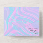 Invitation Tout En Un Mariage Violet Liquide Pastel Abstrait (Verso)