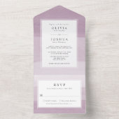 Invitation Tout En Un Mariage violet moderne (À l'intérieur)