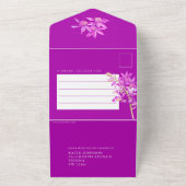 Invitation Tout En Un Mariage violet orchidée orchidée aquarelle repas R (Dehors)