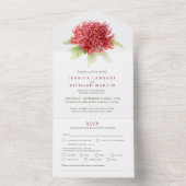 Invitation Tout En Un Mariage waratah farine d'aquarelle de fleur RSVP (À l'intérieur)