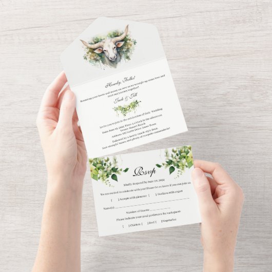 Invitation Tout En Un Mariage Western Rustique (Déchirure)