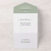 Invitation Tout En Un Mariage Whimsand Vert Sage moderne (Dehors)