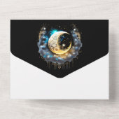 Invitation Tout En Un Mariée de lune céleste starry silhouette (Verso)