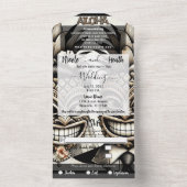 Invitation Tout En Un Mariée et fille Aloha Pineapple Tiki Mariage princ (À l'intérieur)
