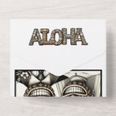 Invitation Tout En Un Mariée et fille Aloha Pineapple Tiki Mariage princ (Verso)