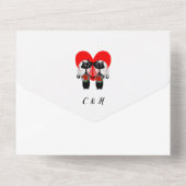 Invitation Tout En Un Mariées lesbiennes Cute Wedding (Verso)