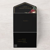 Invitation Tout En Un Marine Bleu Brousse Bourgogne Or Mariage géométriq (Dehors)