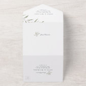 Invitation Tout En Un Marine bleu vert minimum mariage rustique (Dehors)