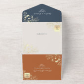 Invitation Tout En Un Marine Boho moderne et Mariage en terre cuite (Dehors)