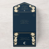 Invitation Tout En Un Marine Elegant Arc Art Nouveau Mariage (Dehors)